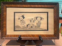 Hand drawn & signed framed googlies